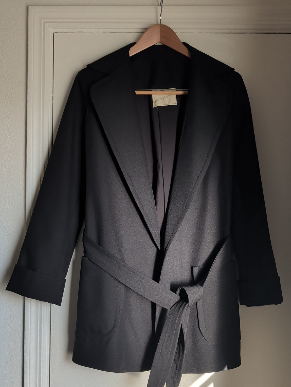 Vintage Saks Fifth Avenue Black Wrap Blazer Jacket